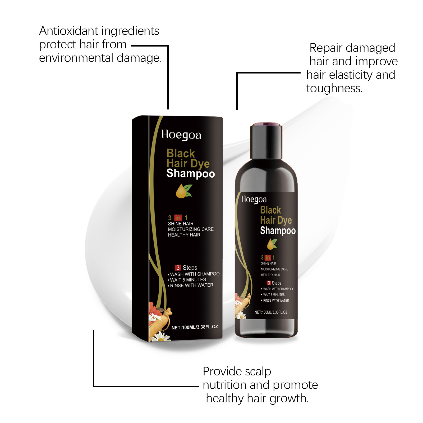 Hair Care Step - Shampoo Natural de Ervas para Tingir