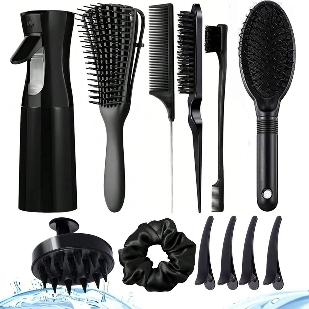 Hair Care For Wavy Hair - Conjunto de Escovas Desembaraçadoras com Borrifador,