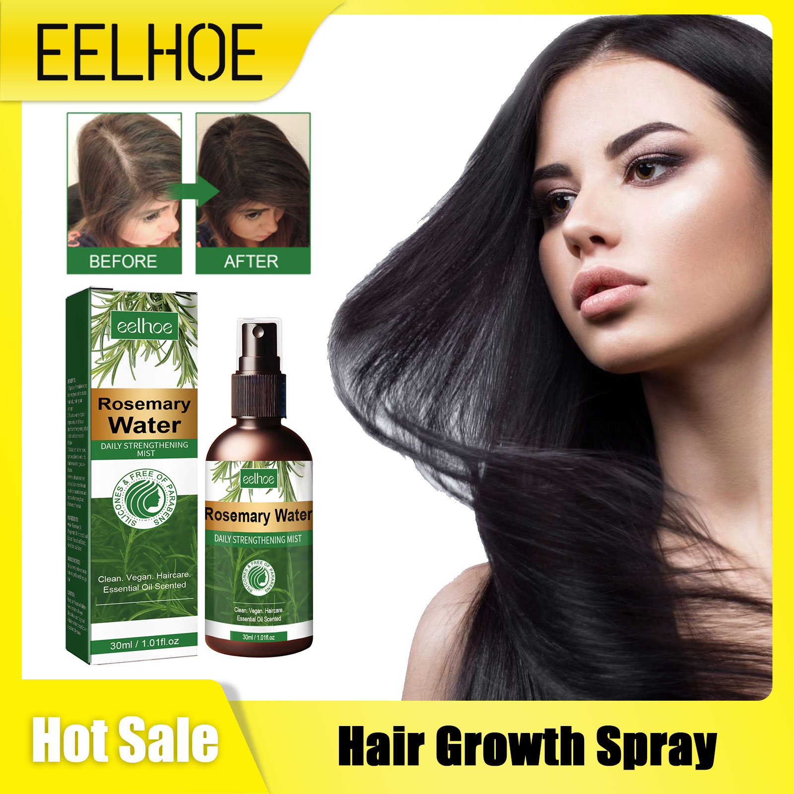 Hair Care Nature - Spray de alecrim para cabelo, tratamento